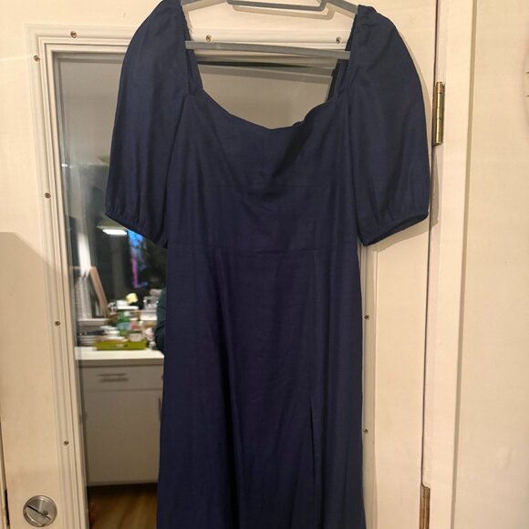 Reformation “Belgium” Linen Maxi Dress – Navy - Picture 3 of 9